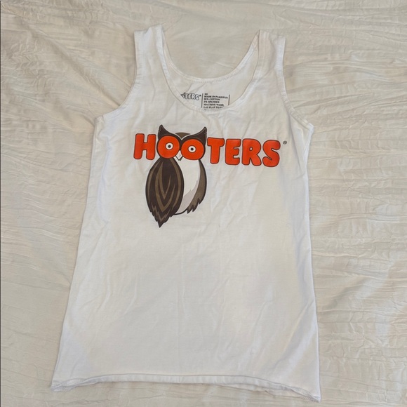 Hooters Tops - Hooters Logo Tank in White and Orange